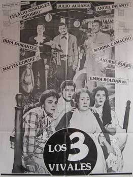 Item #65-0640 Los tres vivales. Con Júlio Aldama, Ángel Infante, Eulalio González 'Piporro',...