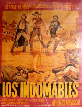 Item #65-0748 Los indomables. Con Rodolfo de Anda, Pedro Armendáriz Jr., Jorge Russek. (Cartel de la película). Alberto Mariscal, dir.