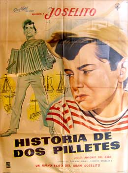 Item #65-0809 Joselito: los dos pilletes. Con Narciso Busquets, Leopoldo 'Chato' Ortín. (Cartel de la película). Alfonso Patiño Gómez, dir.