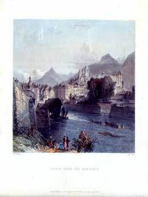 Item #65-0841 Geneva from the Ramparts. Robert Wallis, William Henry after Bartlett