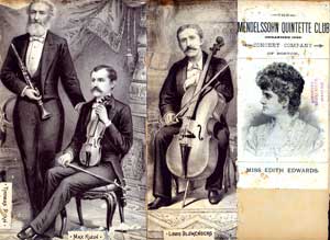 Item #65-1098 The Mendelssohn Quartet Club. (Organized 1849) Concert Company of Boston....
