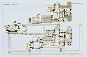 Item #65-1881 Ground plan of the Dana house. Springfield, Illinois, 1899. (1902-03). Pl. XXXI....