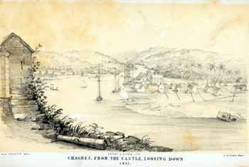 Item #65-2192 Chagres, From the Castle Looking Down, 1851 [Panama]. Brown, Severin after George Victor Cooper.