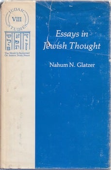 Item #66-0229 Essays in Jewish Thought. Nahum N. Glatzer.