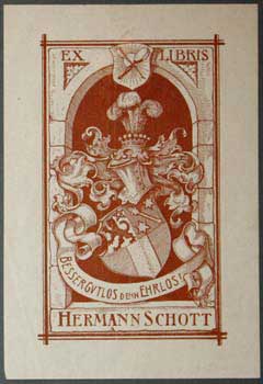 Item #67-0208 Ex Libris Hermann Schott. Clemens Kissel