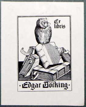 Item #67-0210 Ex Libris Edgar Böcking. Richard Sturtzkopf