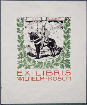 Item #67-0221 Ex Libris Wilhelm Kosch. Theodore Molkenboer