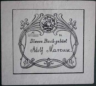 Item #67-0249 Dieses buch gehört Adolf Marcuse. Unknown Artist