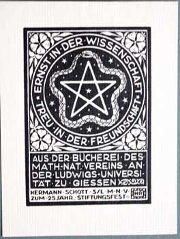 Item #67-0284 Aus der Bucherei des Math - Nat. Vereins an der Ludwigs Universitat zu Giessen....