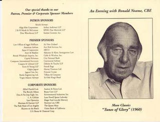 Item #67-0376 An Evening with Ronald Neame, CBE. Movie Classic: "Tunes of Glory" (1960). Ronald...