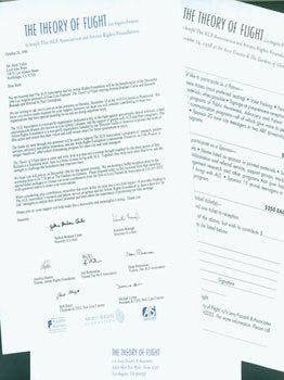 Item #67-0386 The Theory of Flight. To benefit The ALS Association and Artists Rights Foundation....