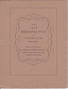 The 1928 Prospectus of Nonesuch Books | Nonesuch Press