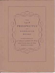 Item #67-0427 The 1928 Prospectus of Nonesuch Books. Nonesuch Press