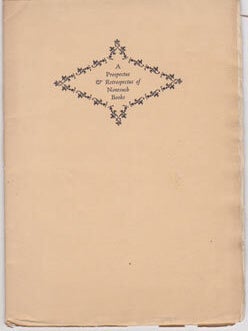 Item #67-0430 A Prospectus and Retrospectus of Nonesuch Books. Nonesuch Press