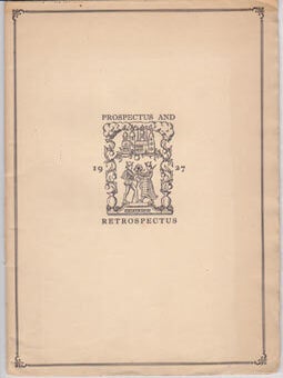 Item #67-0433 Prospectus and Retrospectus 1927. Nonesuch Press