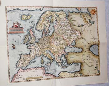 Item #67-0472 Prospectus for facsimile edition of Europa, hand-colored map of Europe from the Landmarks of Early Cartography series. American Elsevier Publishing Company.