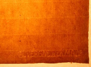 Item #67-0494 Blank sheet of antique laid paper countermarked "Auvergne a la main." Unknown...