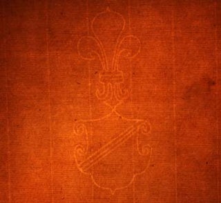 Item #67-0521 Blank sheet of antique laid paper watermarked with "Strasbourg Bend." Unknown...