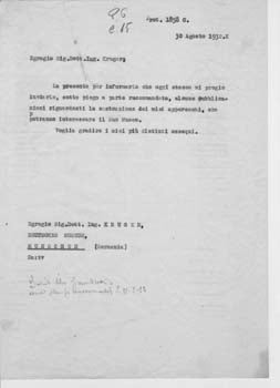 Item #67-0533 Typed letter from Gianni Caproni to Dr. Kruger at the Deutsches Museum, Munich....