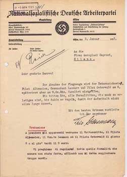 Item #67-0575 Typed Letter Signed from Theodore Gassmann to the “Firma Aeroplani Caproni,...
