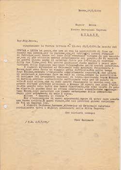 Item #67-0585 Typed Letter from Theo Gassmann, to Pietro Rocca, Theo Gassmann