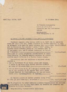 Item #67-0670 Typed letter, unsigned. To Tenente Colonnello Moehlmann. Aeroplani Caproni