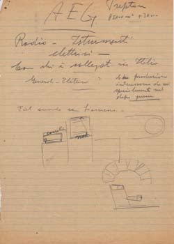 Item #67-0678 Two drawings with handwritten notations. Aeroplani Caproni