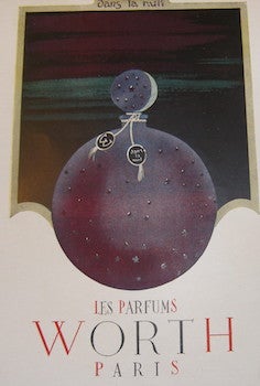 Item #68-0006 Dans La Nuit. Les Parfums Worth. R. B. Sibia, illustr