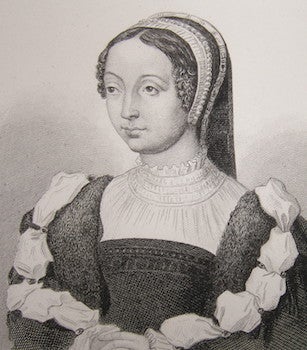 Item #68-0173 Anne Stuart Marechale d'Aubigny. Giroux, After Corneille de Lyon, engrav