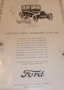Item #68-0378 Abritez-Vous Pendant L'Hiver. Ford Motor Company