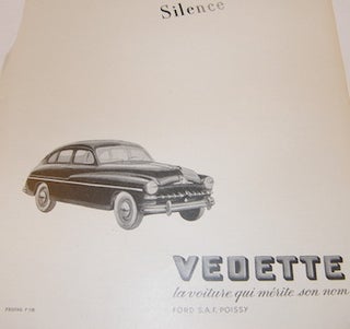 Item #68-0413 Silence Vedette La Voiture Qui Merite Son Nom Ford S.A. F. Poissy. Ford Motor Company