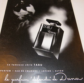 Item #68-0421 La Fameuse Serie Tabu. Le Parfum "defendu" de Dana. Paris, New York.
