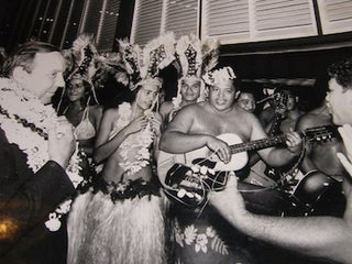 Item #68-0454 Tahitian musicians. Photograph from the 1970 Cannes Film Festival. Agence...
