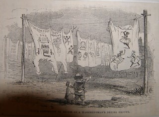 Item #68-0467 Public Exhibition Of Shirts On A Washerwoman's Drying Ground. 19th Century British...