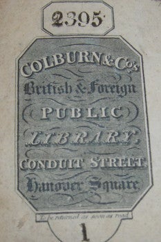 Item #68-0489 Colburn & Co. British & Foreign Public Library Conduit Street Hanover Square....