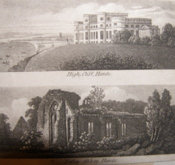 Item #68-0504 High Cliff, Hampshire. Netley Abbey, Hampshire. 18th Century British Engraver.