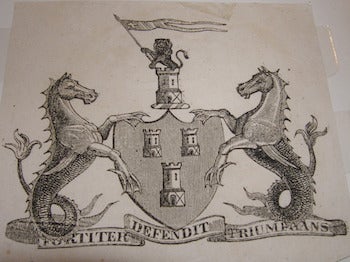Item #68-0518 Fortiter Defendit Triumphans. (Heraldic motto of Newcastle-upon-Tyne). 18th Century English Engraver.