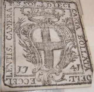 Item #68-0531 Camera Sot Dieci Carta Bollata Dell'Eccellentis. 18th Century Italian Engraver