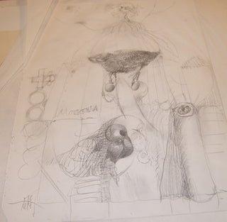 Item #68-0745 Pencil Drawing for Michael Mitchell's "The Dumplings" project. E. Michael Mitchell,...