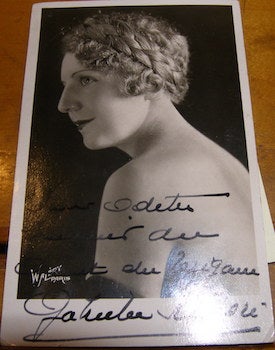 Walery (phot.) - Post Card with B&W Photograph of [Jacqueline Richter?]. Signed Dedication