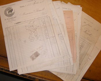 Item #68-0805 Receipts to Monsieur Perrot, 1906. Produits Alimentaires A. Hanriat.