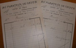 Item #68-0810 Receipts to Monsieur Perrot, 1903. Au Planteur De Caiffa