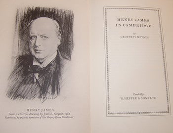 Keynes, Geoffrey - Henry James in Cambridge. First Edition