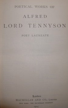 Item #68-1164 The Poetical Works Of Alfred Lord Tennyson, Poet Laureate. Alfred Lord Tennyson.