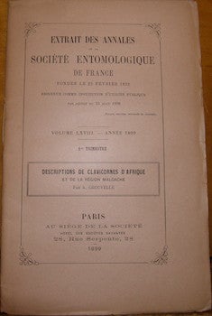 Item #68-1218 Descriptions De Clavicornes D'Afrique Et De La Region Malgache. Extrait Des Annales...
