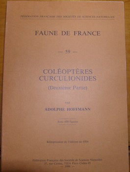 Item #68-1230 Fauna De France 59. Coleopteres Curculionides. (Deuxieme Partie). Adolphe Hoffmann,...