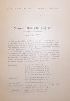 Item #68-1239 Nouveaux Brenthides d'Afrique (Coleoptera Brenthidae). R. Damoiseau, Revue de...