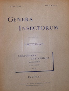 Item #68-1245 Genera Insectorum. Coleoptera Phytophaga Fam. Sagridae. 14b Fascicule. Addenda. P....
