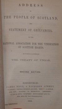 Item #68-1553 Address To The People Of Scotland, And Statement Of Grievances. Second Edition....