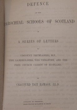 Item #68-1561 Defence Of The Parochial Schools Of Scotland in a series of letters to viscount...